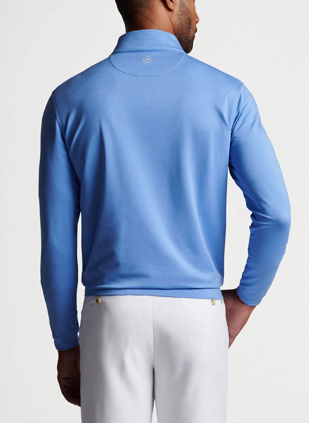 2023 Peter Millar Men's Perth Melange Performance Quarter Zip - Blue