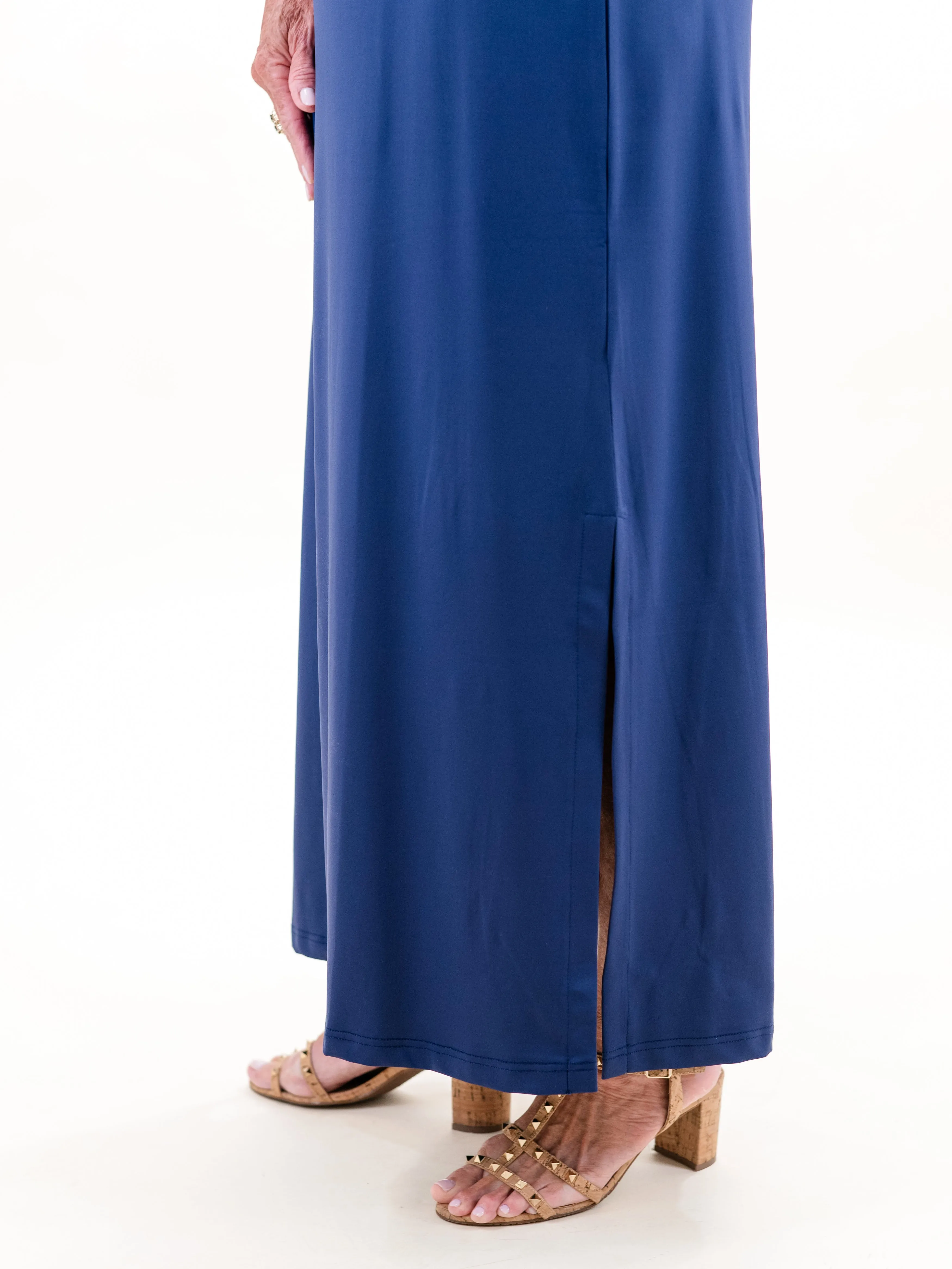 3/4 Sleeve VNeck Maxi Navy by Lulu B