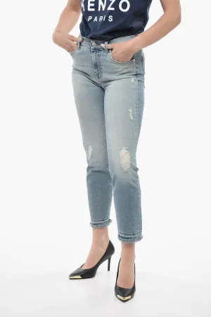 7 For All Mankind LUXE VINTAGE Frayed Hem Distressed Jeans 16,5cm