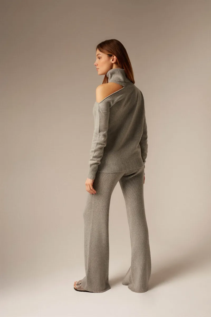 ABBIE CASHMERE SWEATER IN GRAY