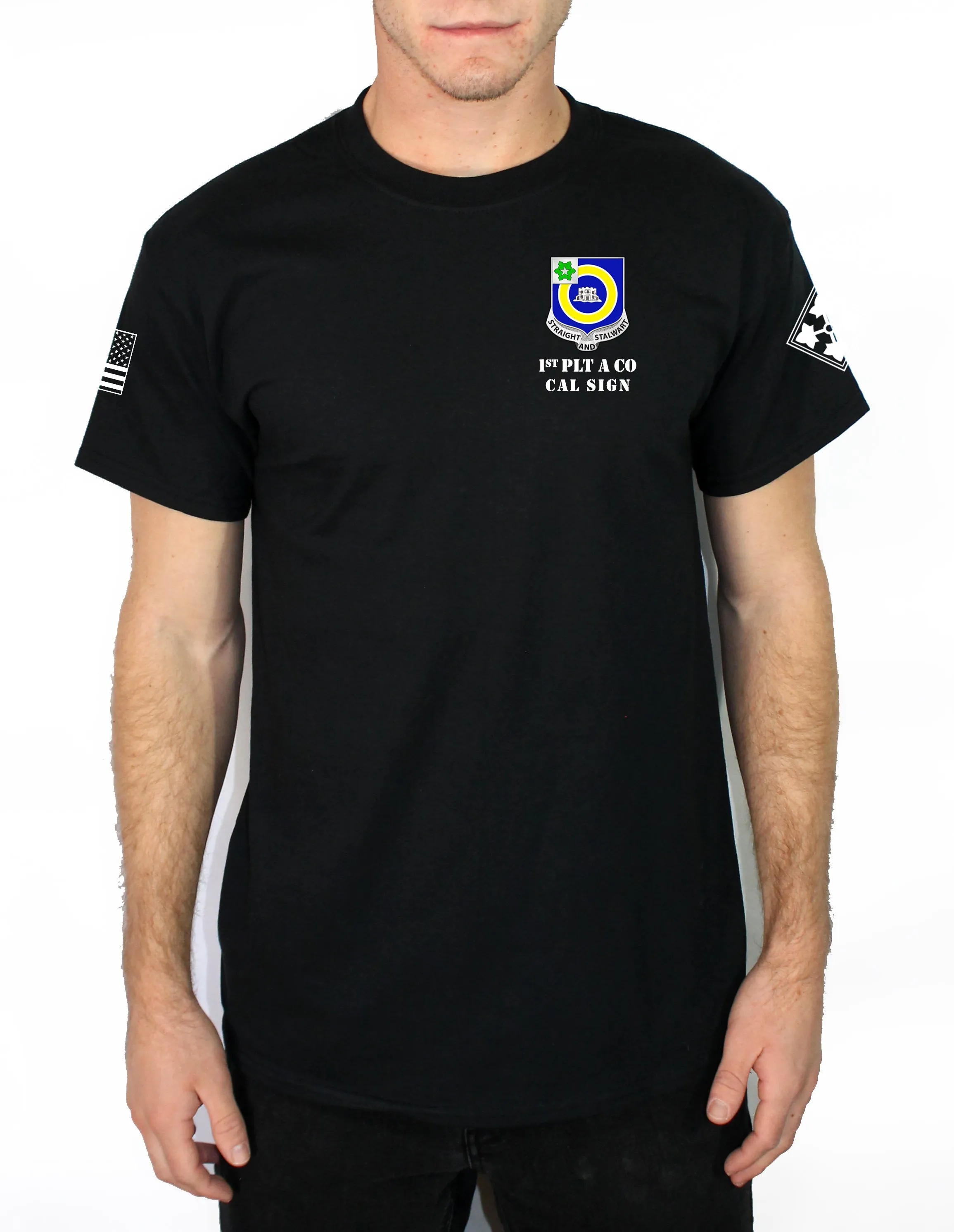 Able Co Reapers 50-50 Blend Black Unisex PT Short Sleeve Shirt. Approved for PT