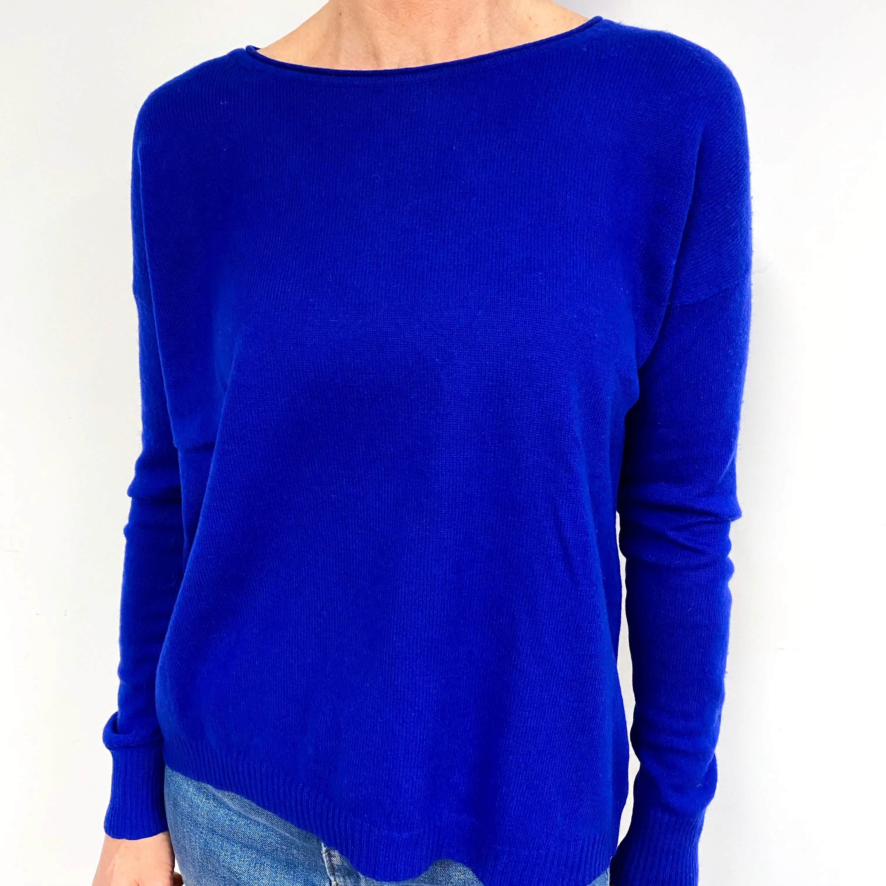 Admiral Blue Cashmere Crew Neck Jumper Medium