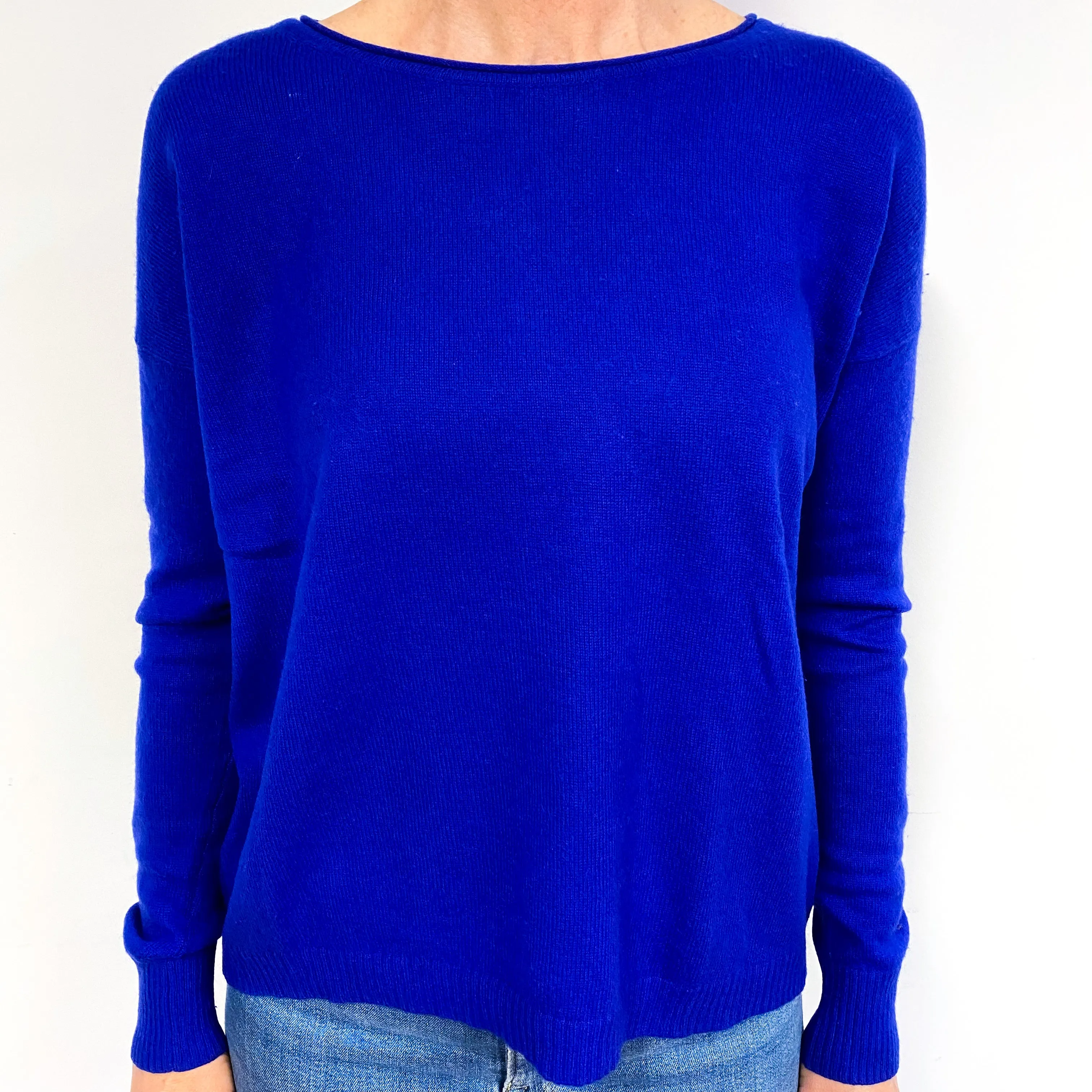 Admiral Blue Cashmere Crew Neck Jumper Medium