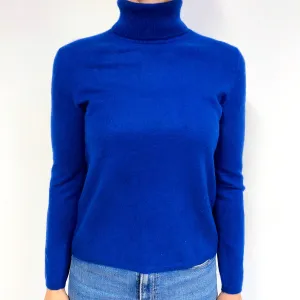 Admiral Blue Cashmere Polo Neck Jumper Medium