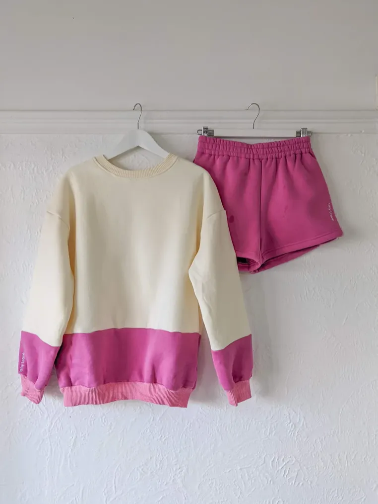 Adult Frankie Colourblock Jumper Pink