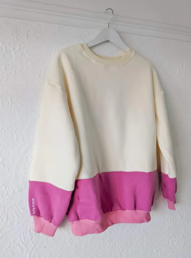 Adult Frankie Colourblock Jumper Pink