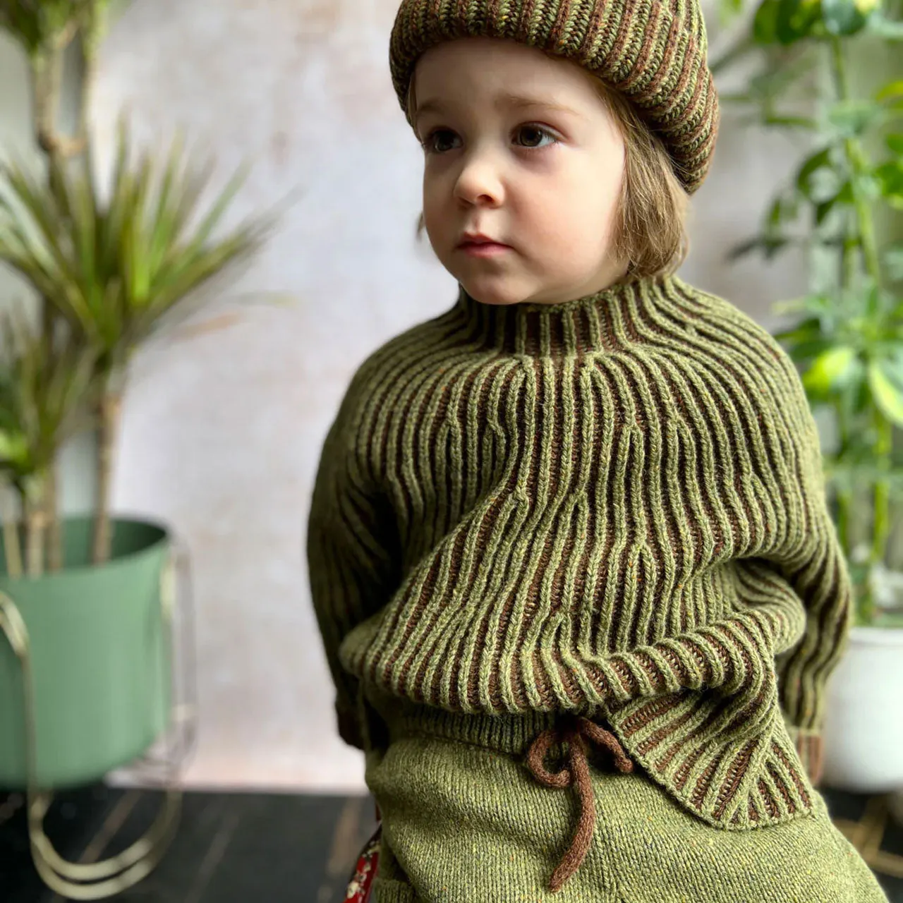 Afron Brioch Knit Pullover - 100% Merino - Mallow/Paprika (6-10y) *Last ones