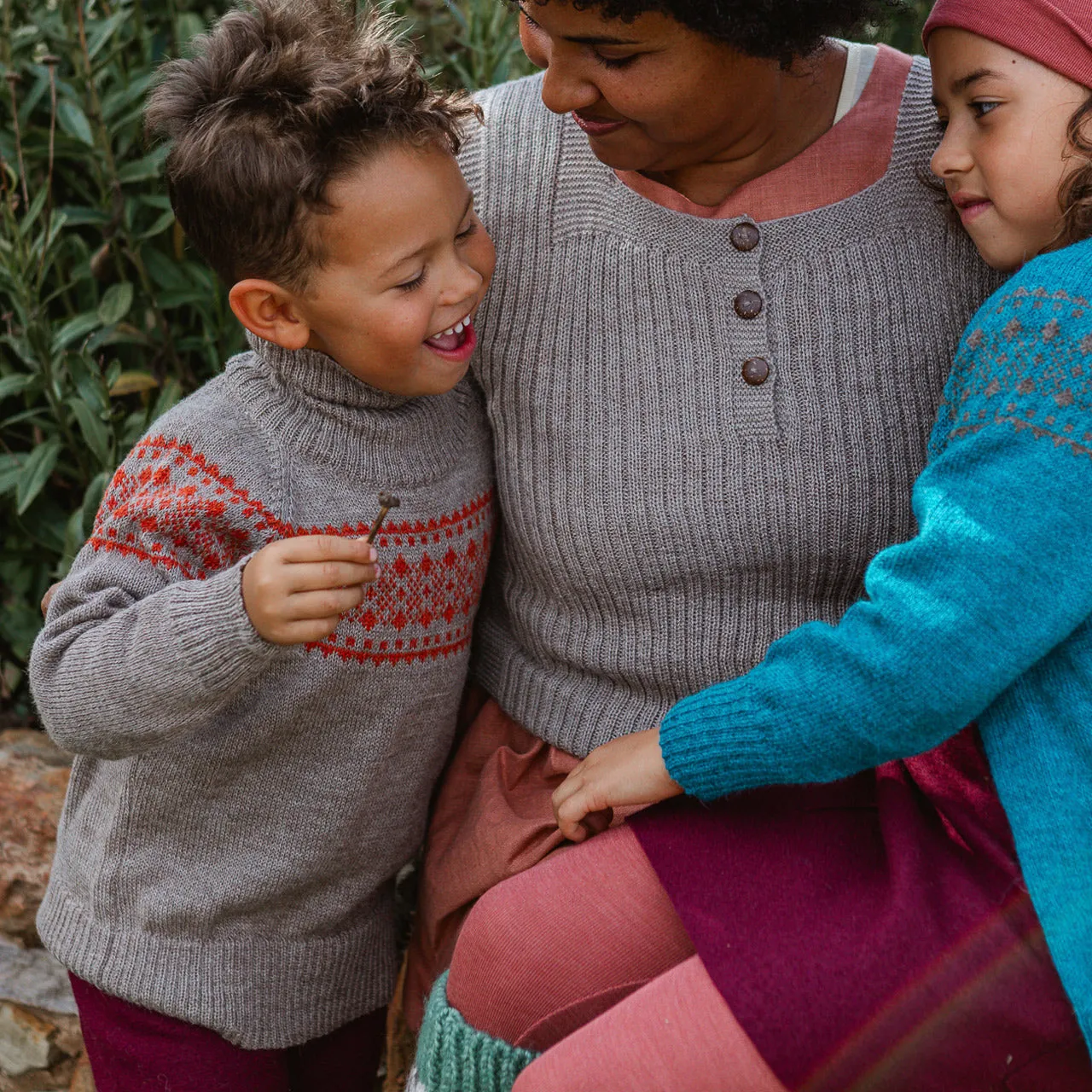 Alpine High Neck Sweater - 100% Baby Alpaca - Burnt Orange (18m-8y)