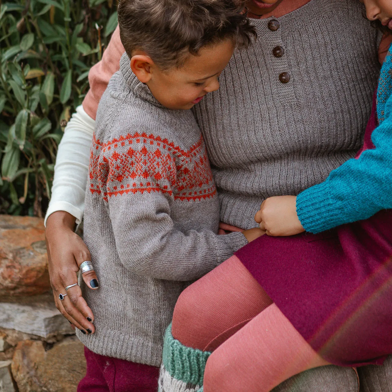 Alpine High Neck Sweater - 100% Baby Alpaca - Turquoise (18m-8y)