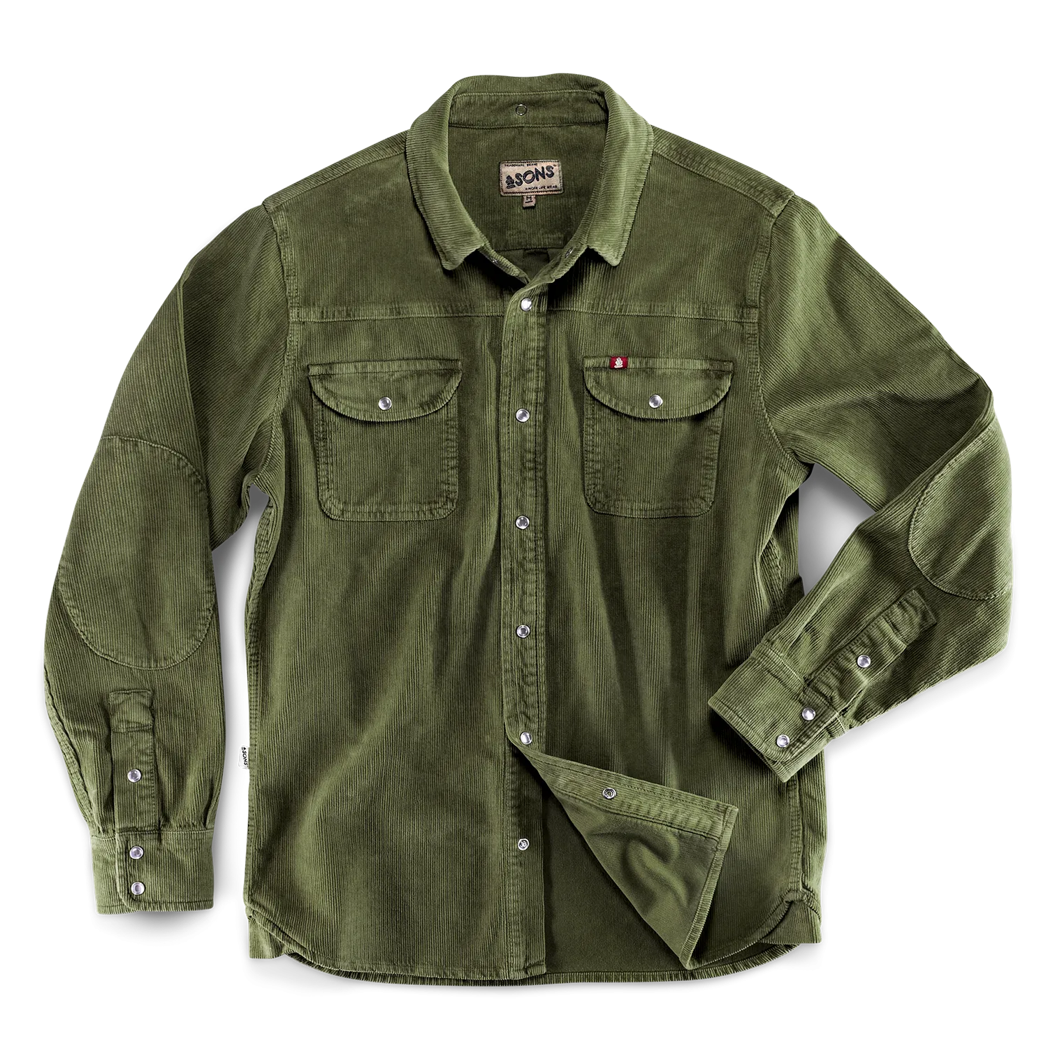 &SONS Sunday Shirt Corduroy Army Green