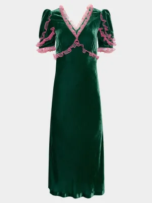 Anais Dress in Bright Emerald