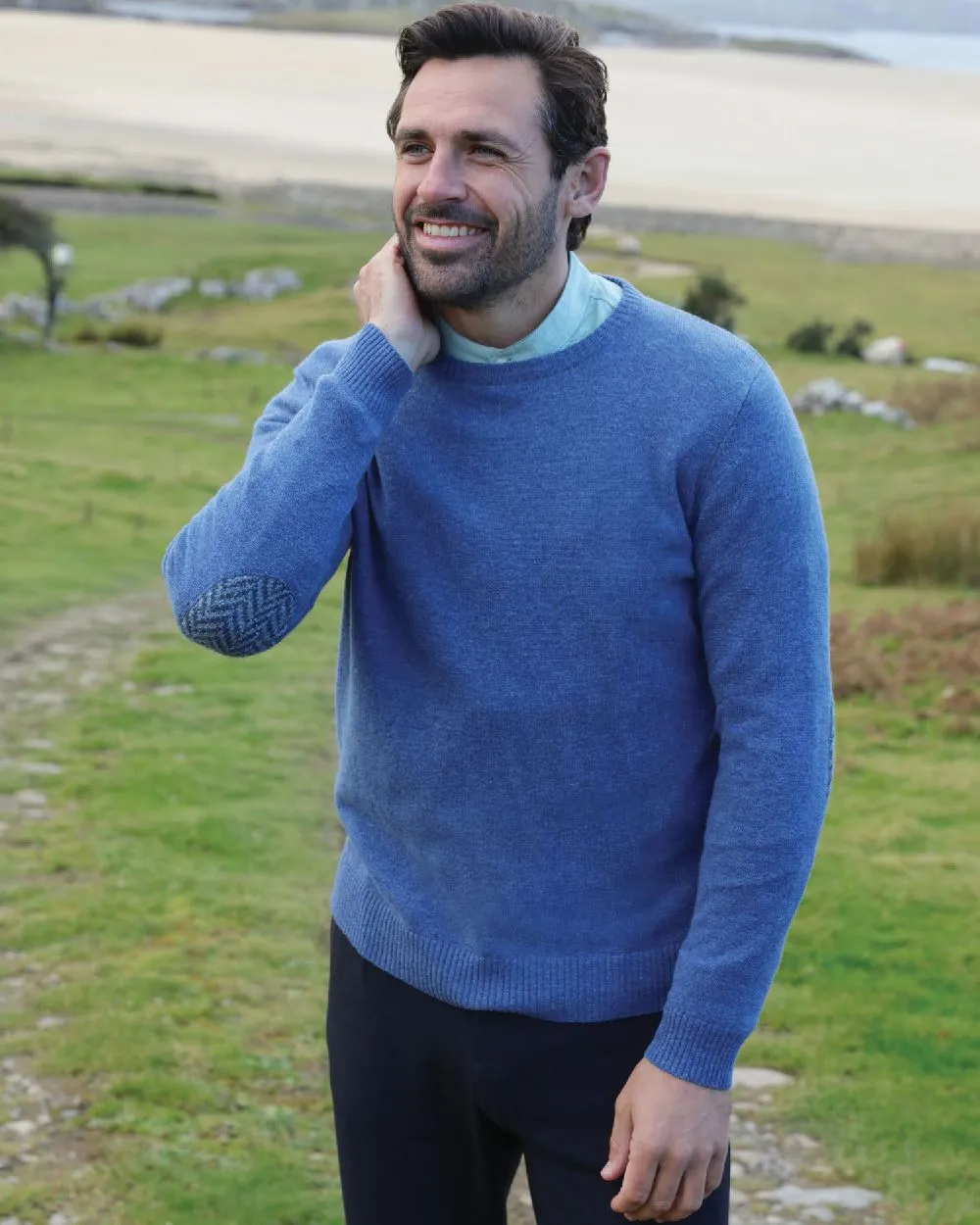 Aran Merino Wool Crew Neck Sweater