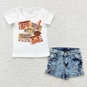 Back To School T-shirts shorts jeans set GSSO0253