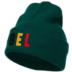 Belgium BEL Flag Embroidered Long Beanie