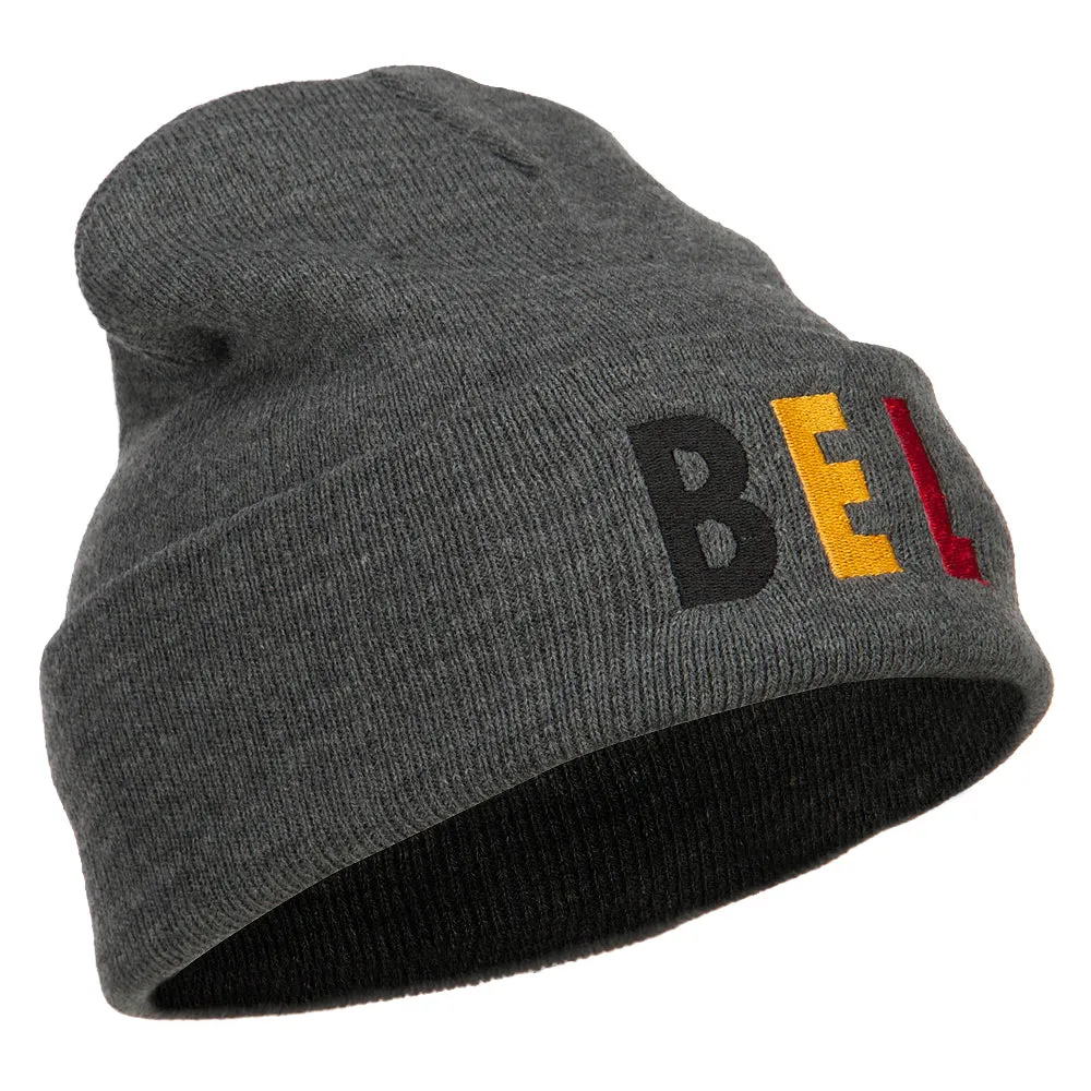 Belgium BEL Flag Embroidered Long Beanie