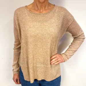 Biscuit Beige Cashmere Crew Neck Jumper Medium