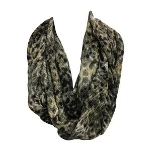 Black Beige and Grey Animal Print Loop Infinity Scarf Muffler Stole JK436