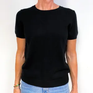 Black Cashmere Crew Neck Tee Medium