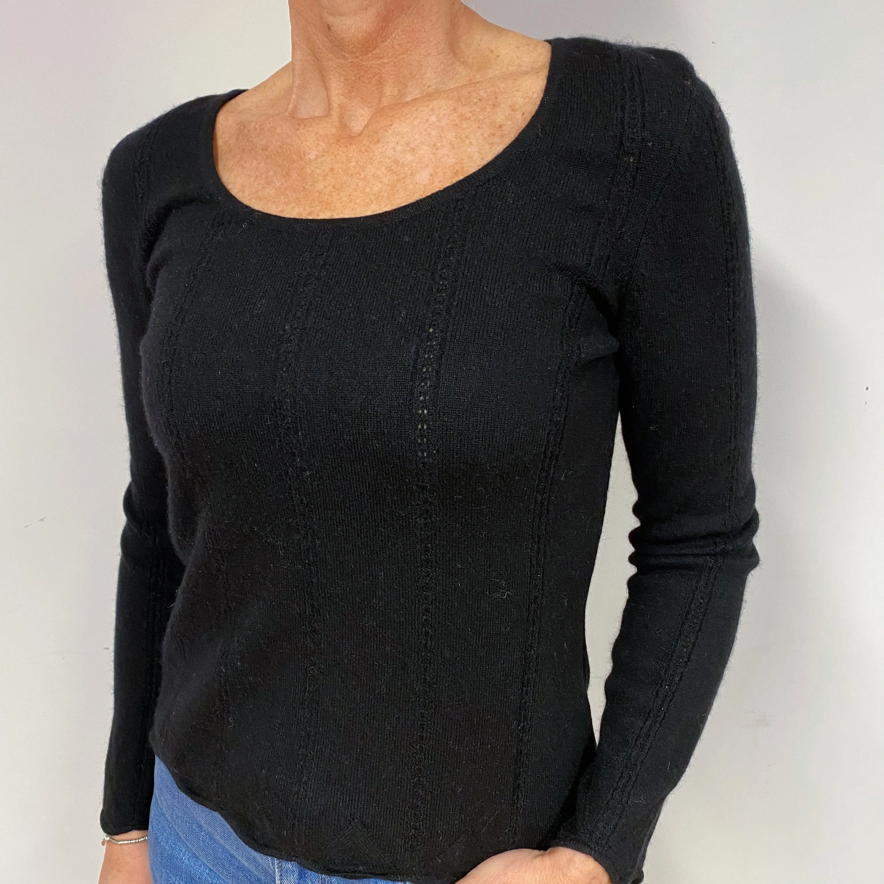 Black Cashmere Scoop Neck Jumper Medium