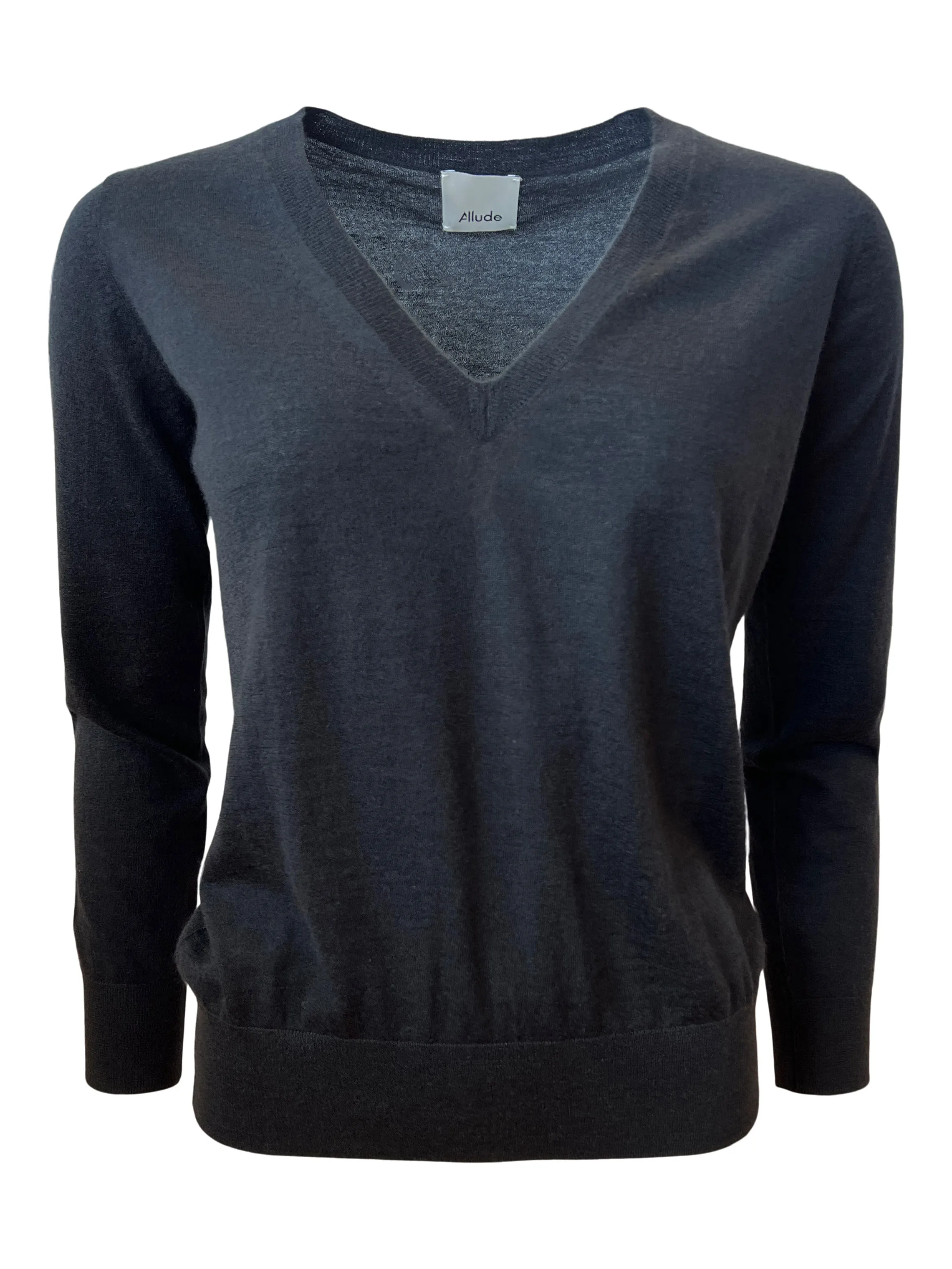 Black V Neck Classic Fit Fine Cashmere Jumper