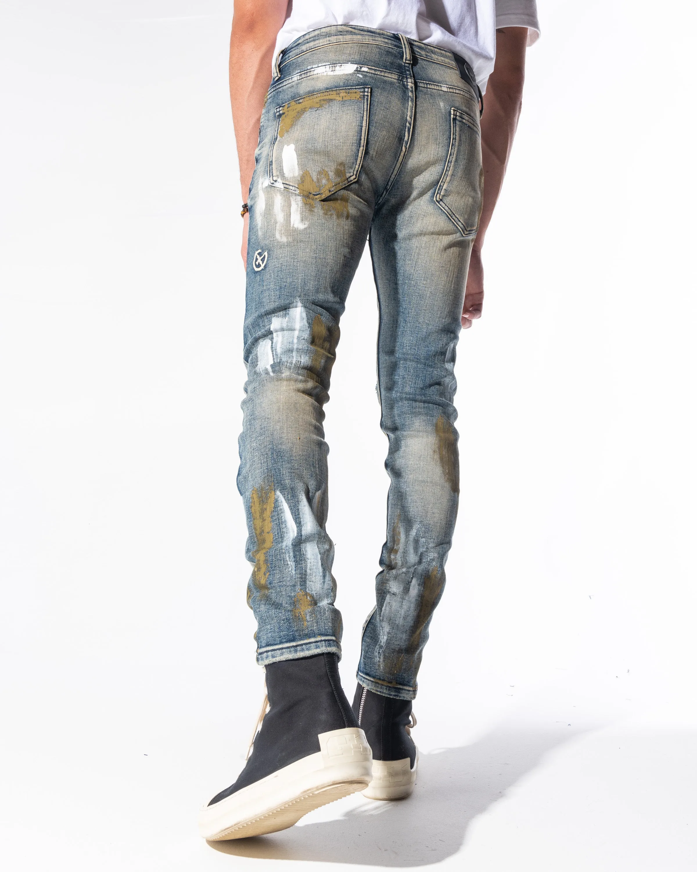 BLAKE DENIM (STONE INDIGO/SPLATTER)