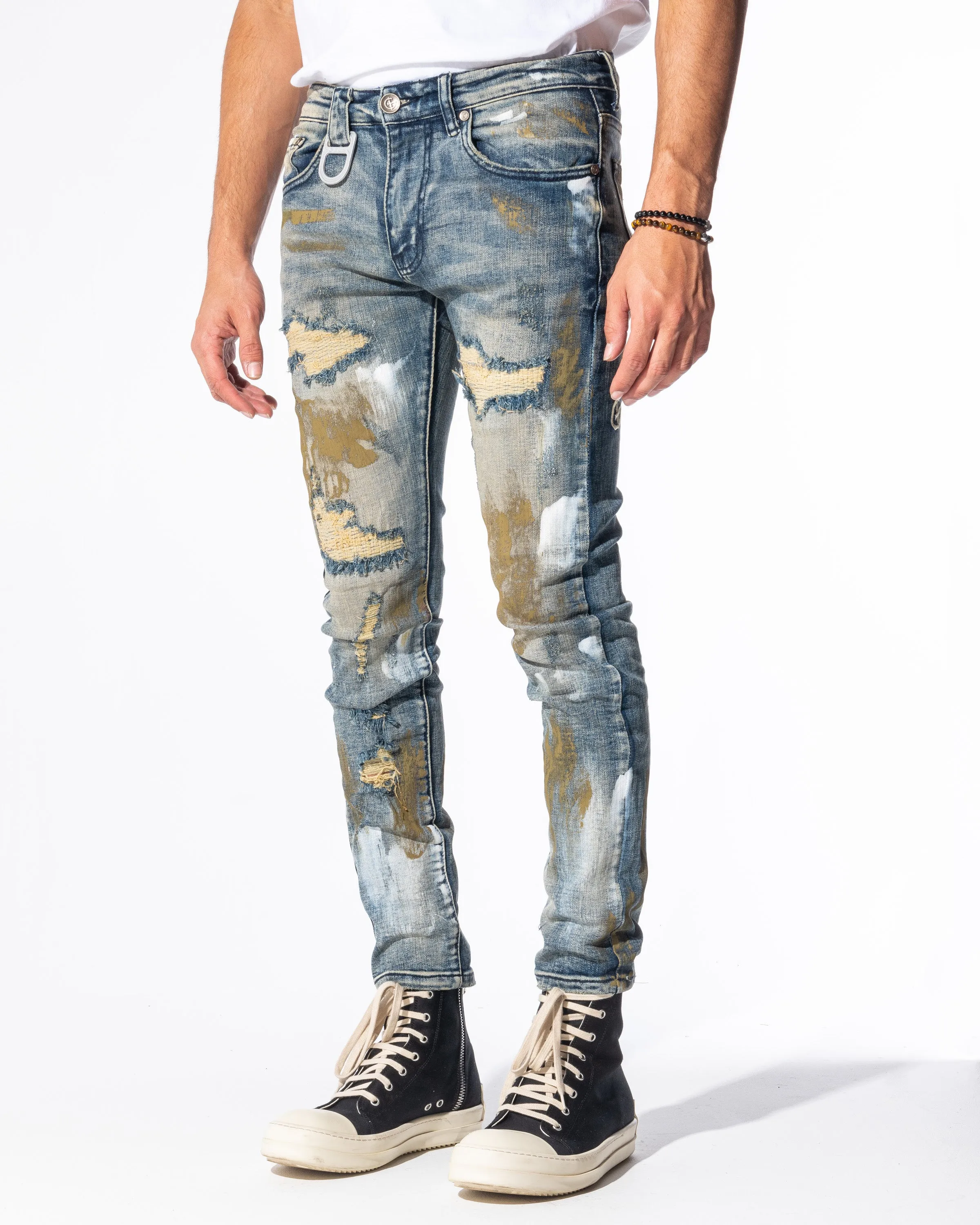 BLAKE DENIM (STONE INDIGO/SPLATTER)