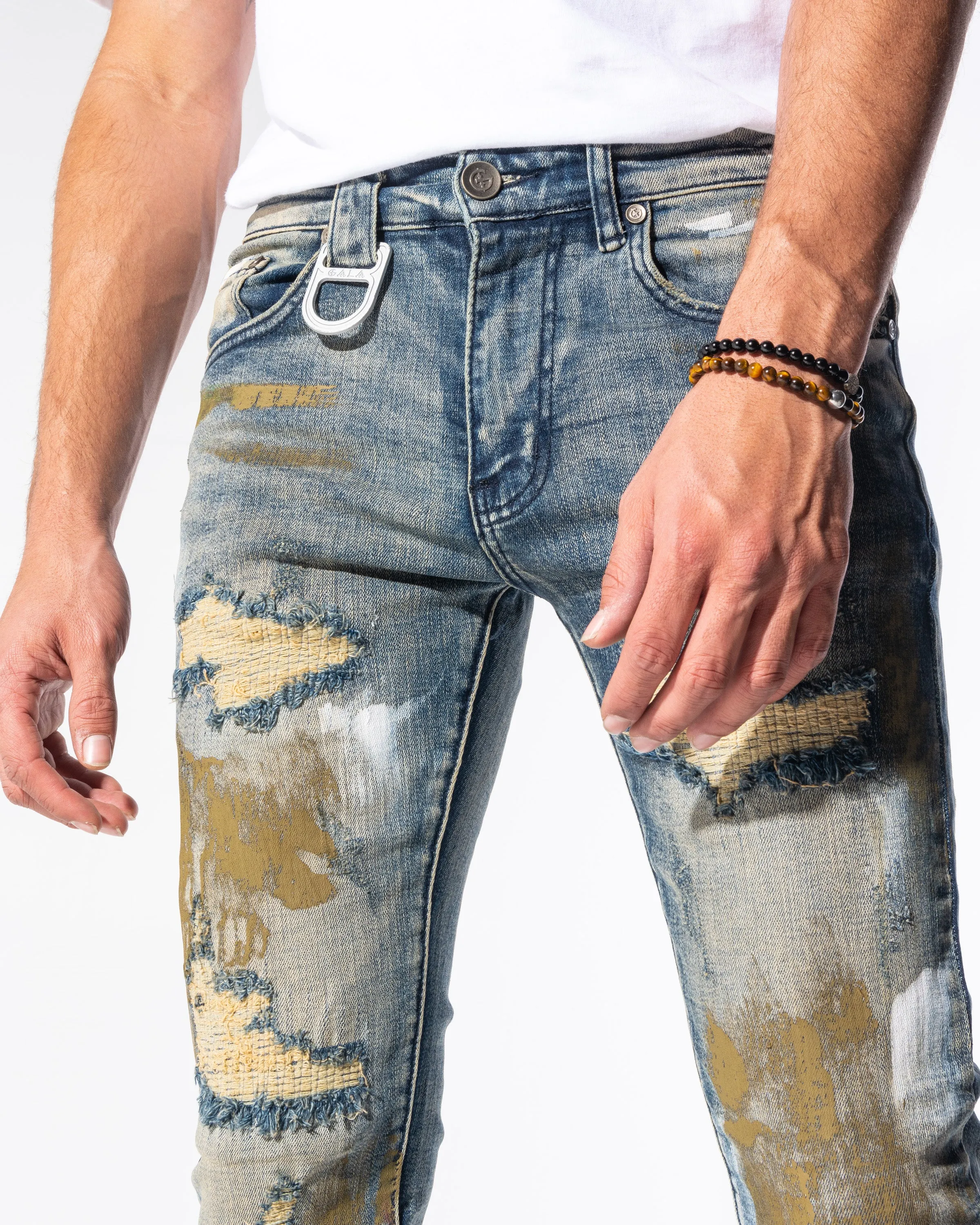 BLAKE DENIM (STONE INDIGO/SPLATTER)