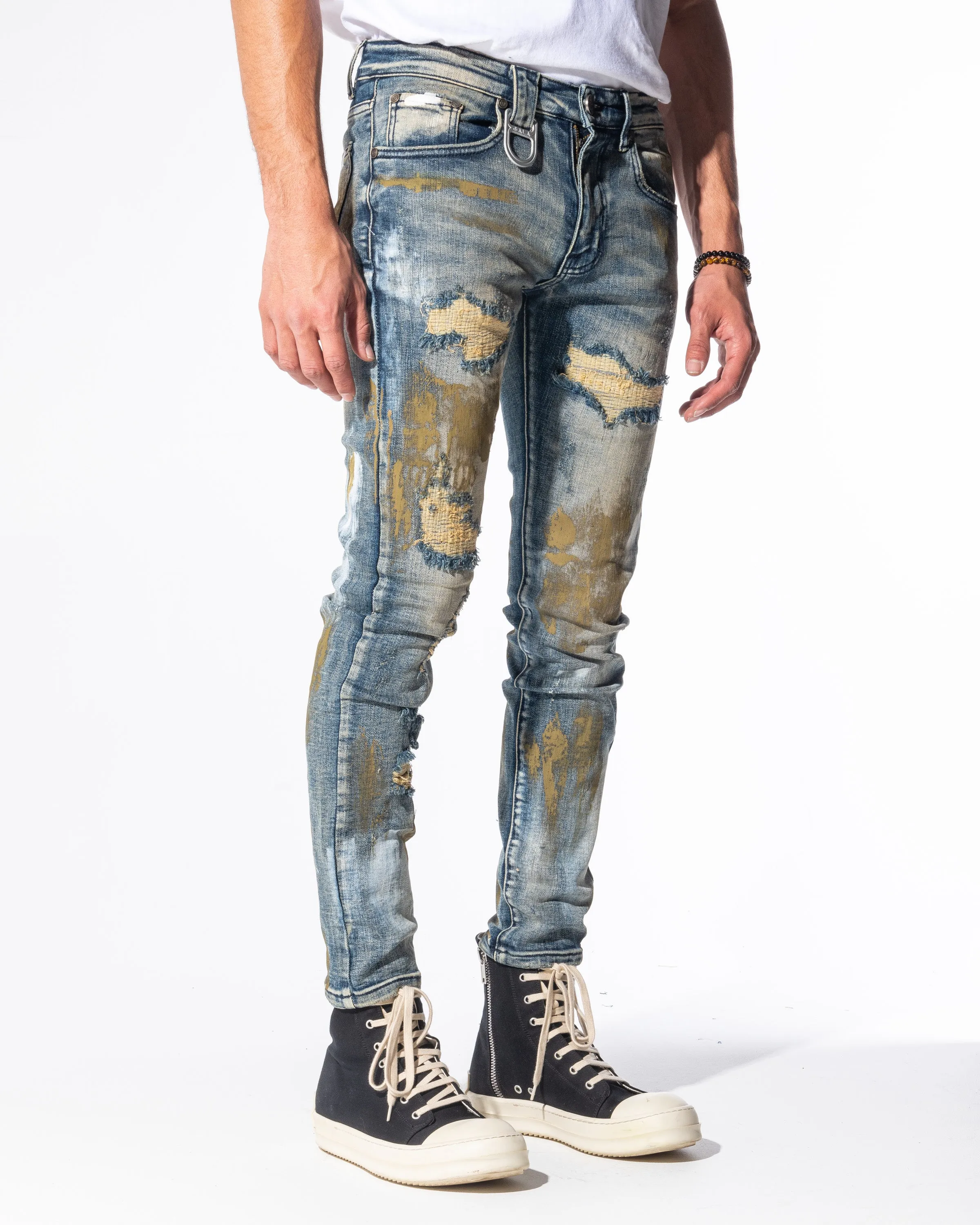 BLAKE DENIM (STONE INDIGO/SPLATTER)