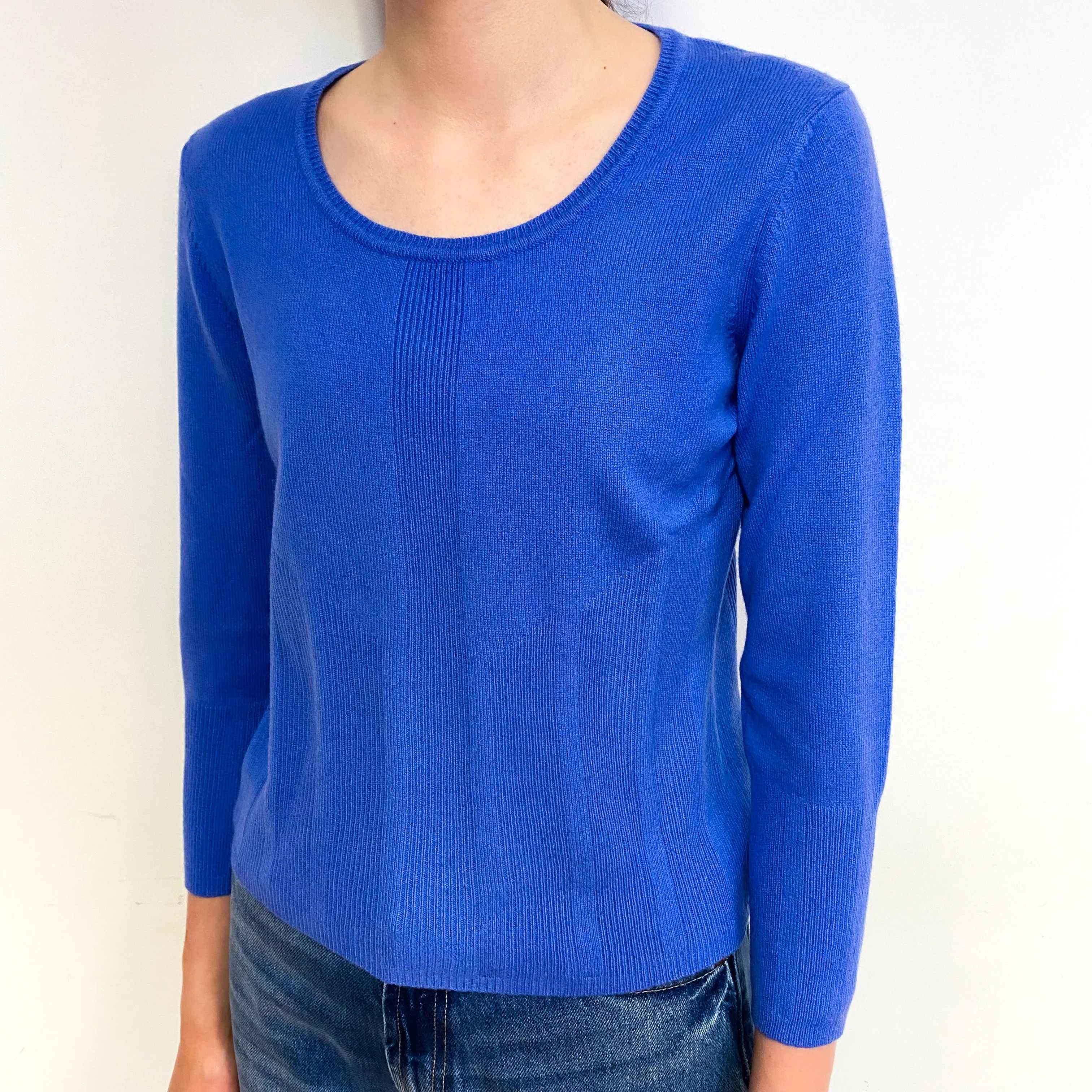 Bluebell Blue Cashmere Scoop Neck Jumper Extra Small/Petite