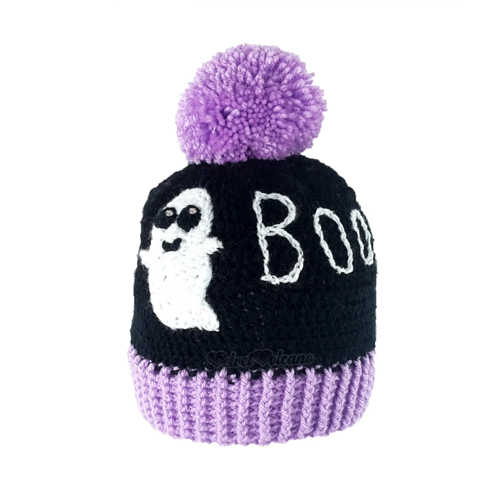 BOO! Ghost Pom Pom Beanie (Custom Colour)