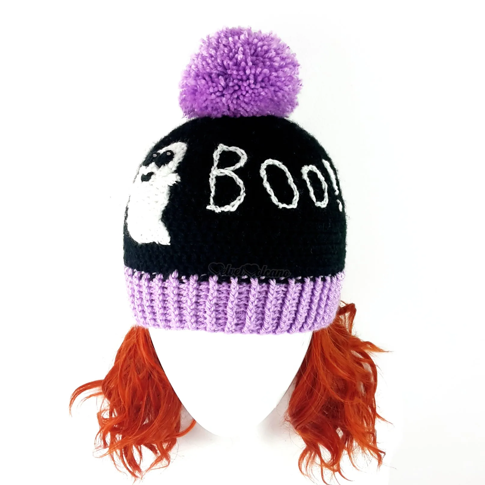 BOO! Ghost Pom Pom Beanie (Custom Colour)