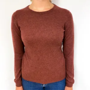 Brick Red Cashmere Crew Neck Jumper Small