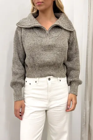 Briony 1/4 Zip Knit Jumper Mocha