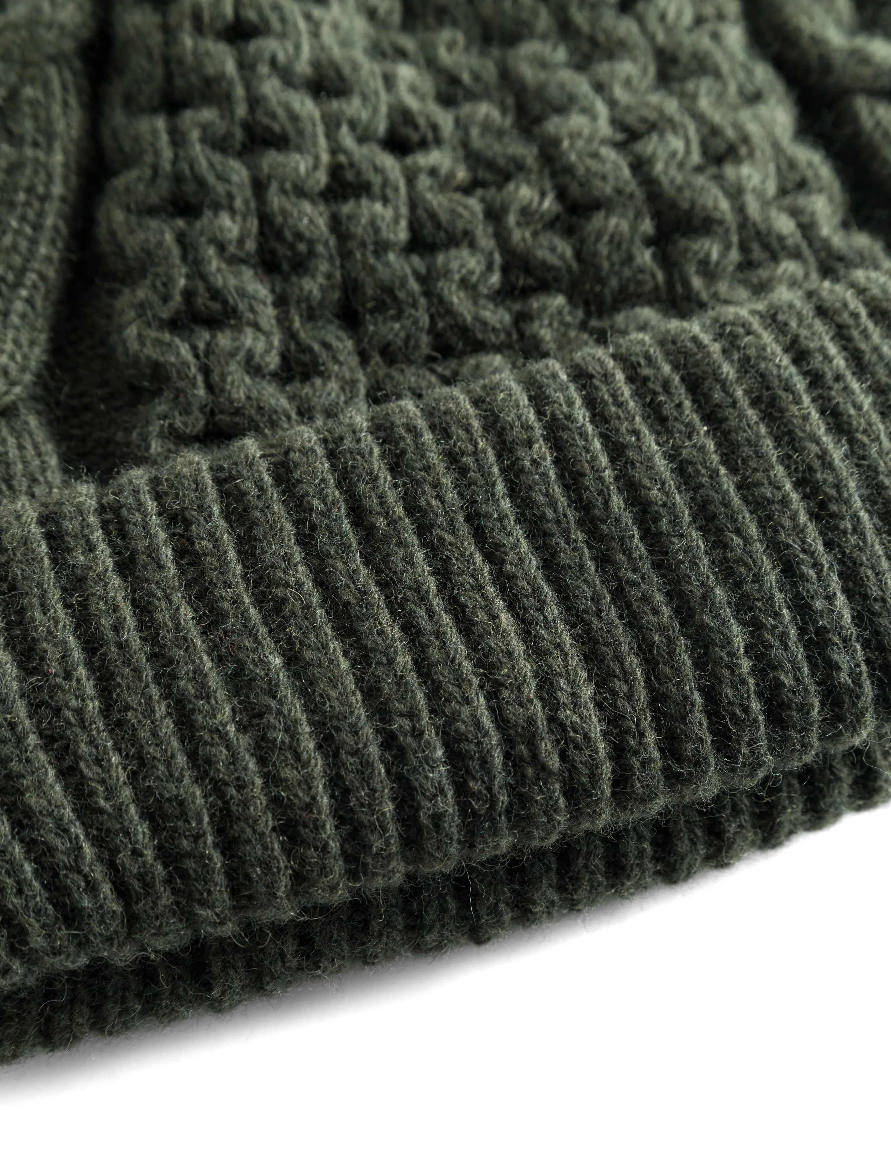 cable beanie - dark moss