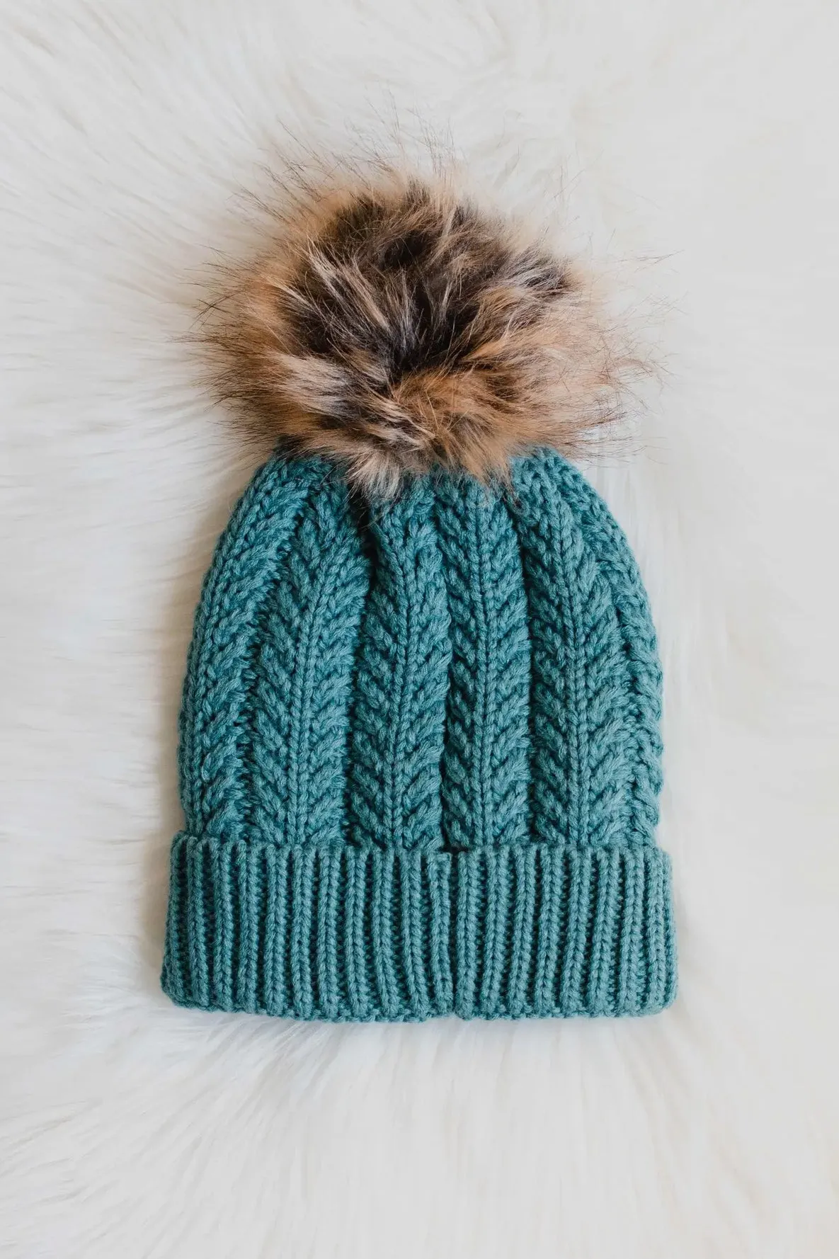 Cable Knit Pom Hat