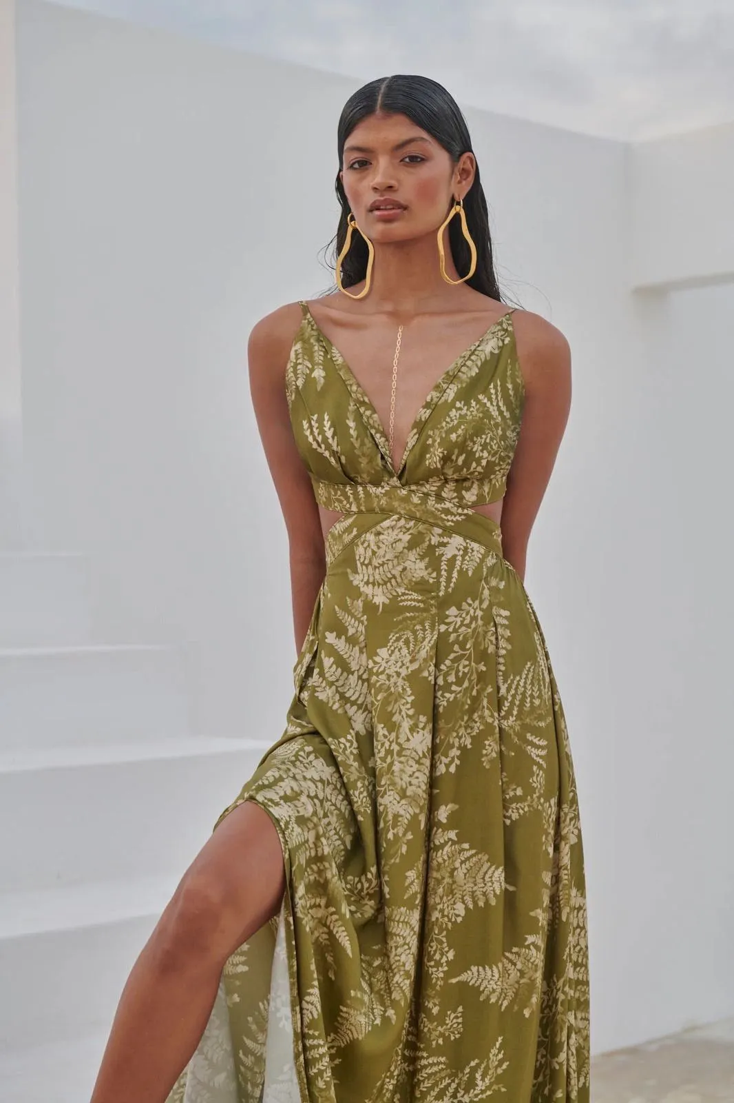 Caitlin Dress Dappled Olive