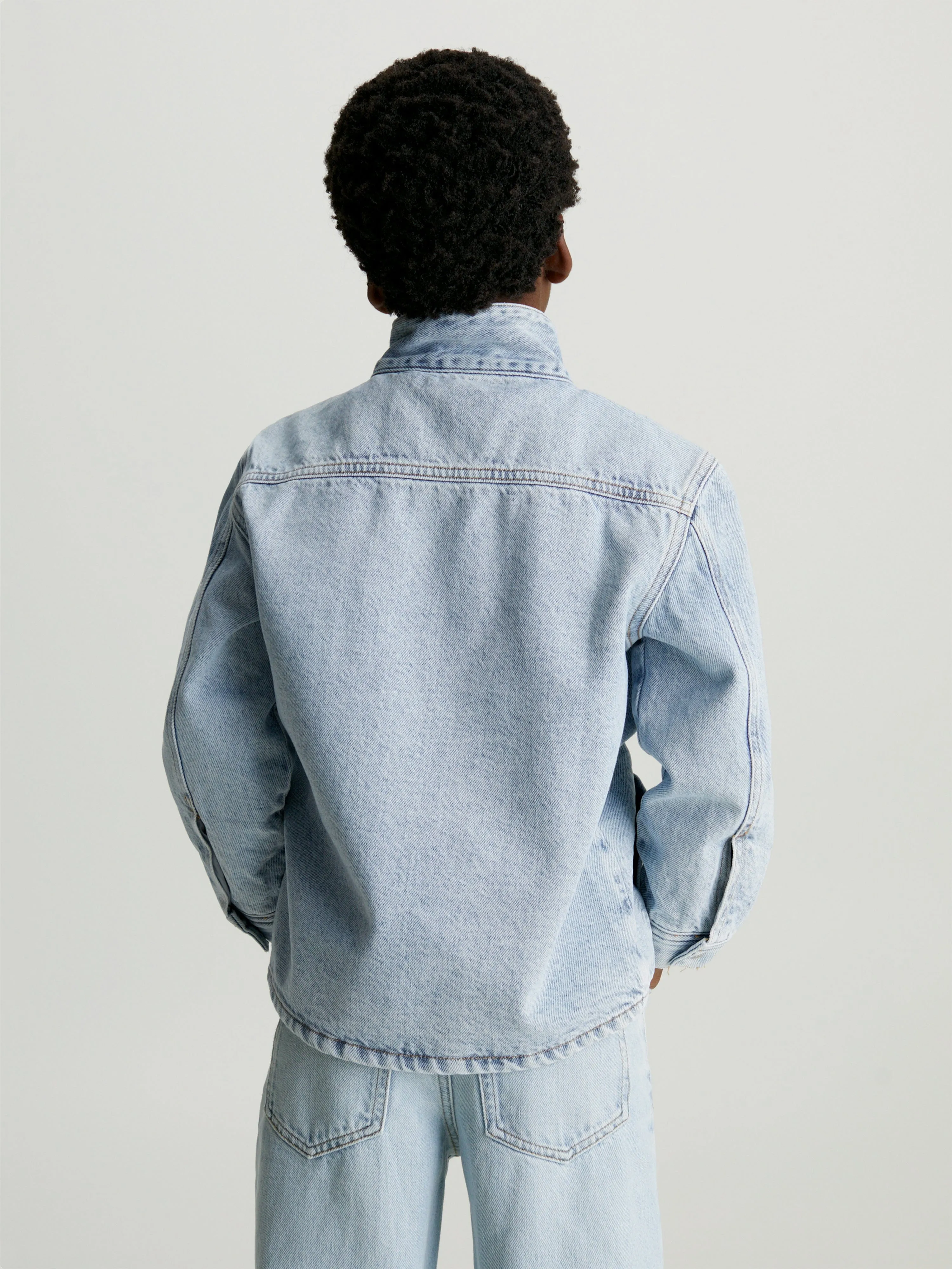 Calvin Klein Boys Denim Anorak in Blue