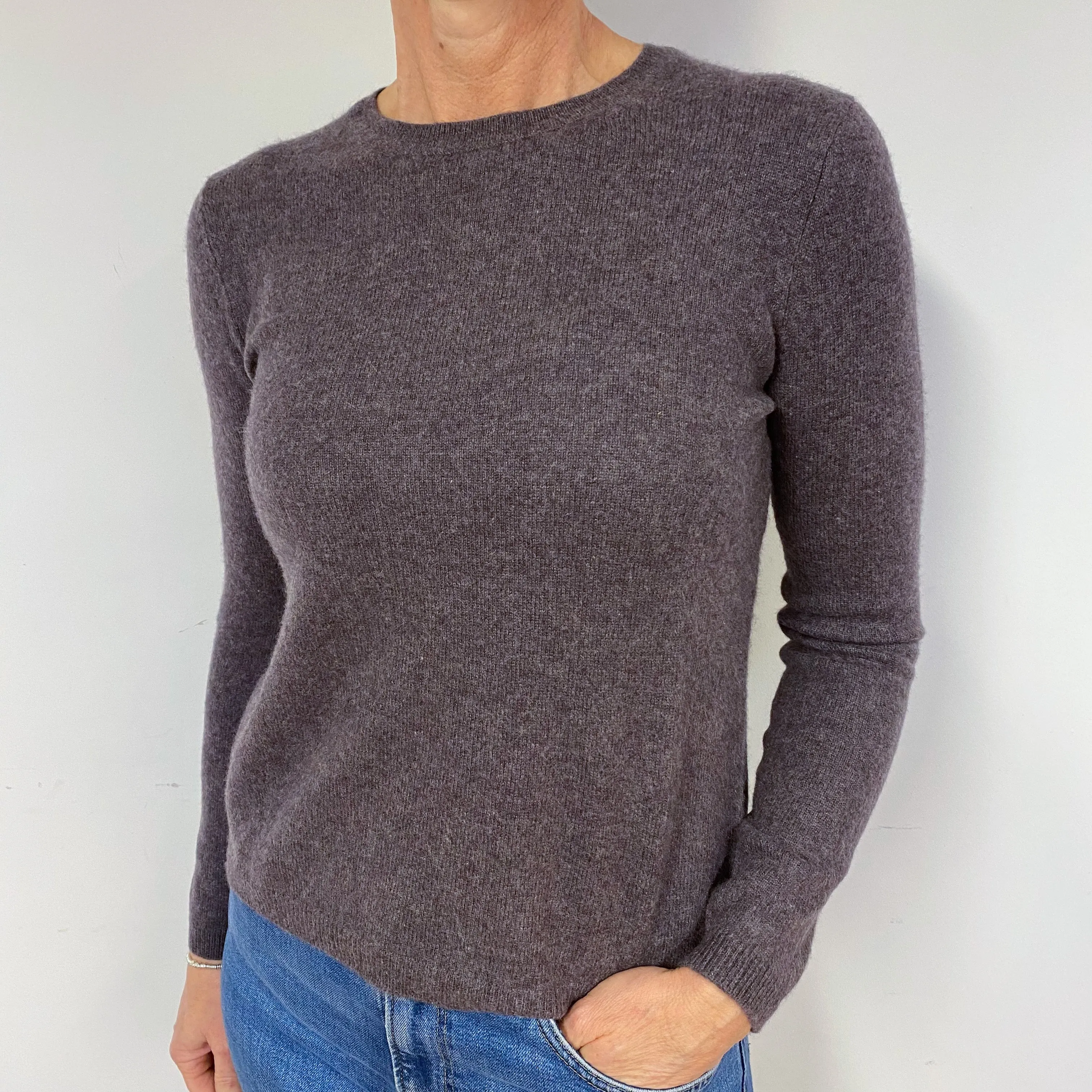 Cappuccino Brown Cashmere Crew Neck Jumper Medium