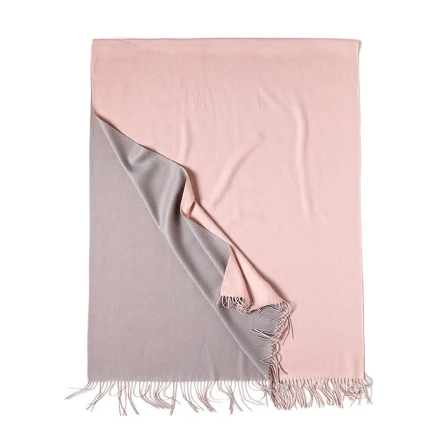 Cashmere Scarf Solid Colored Tassel Bandana Shawl #1793