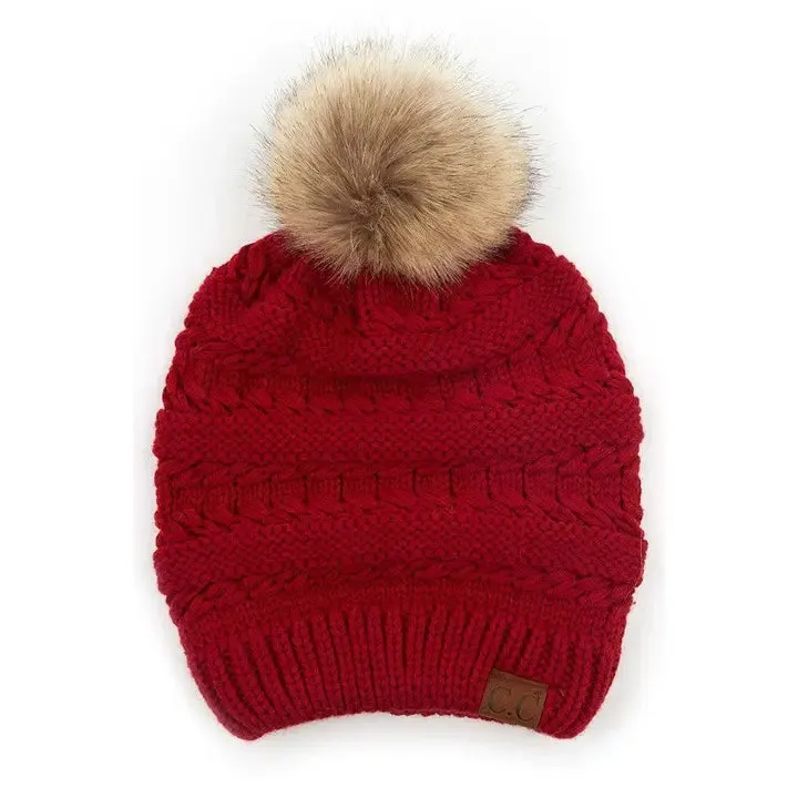 C.C Beanies with Poms - Click to see Options