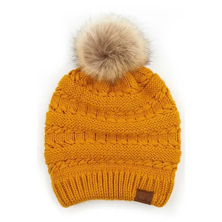 C.C Beanies with Poms - Click to see Options