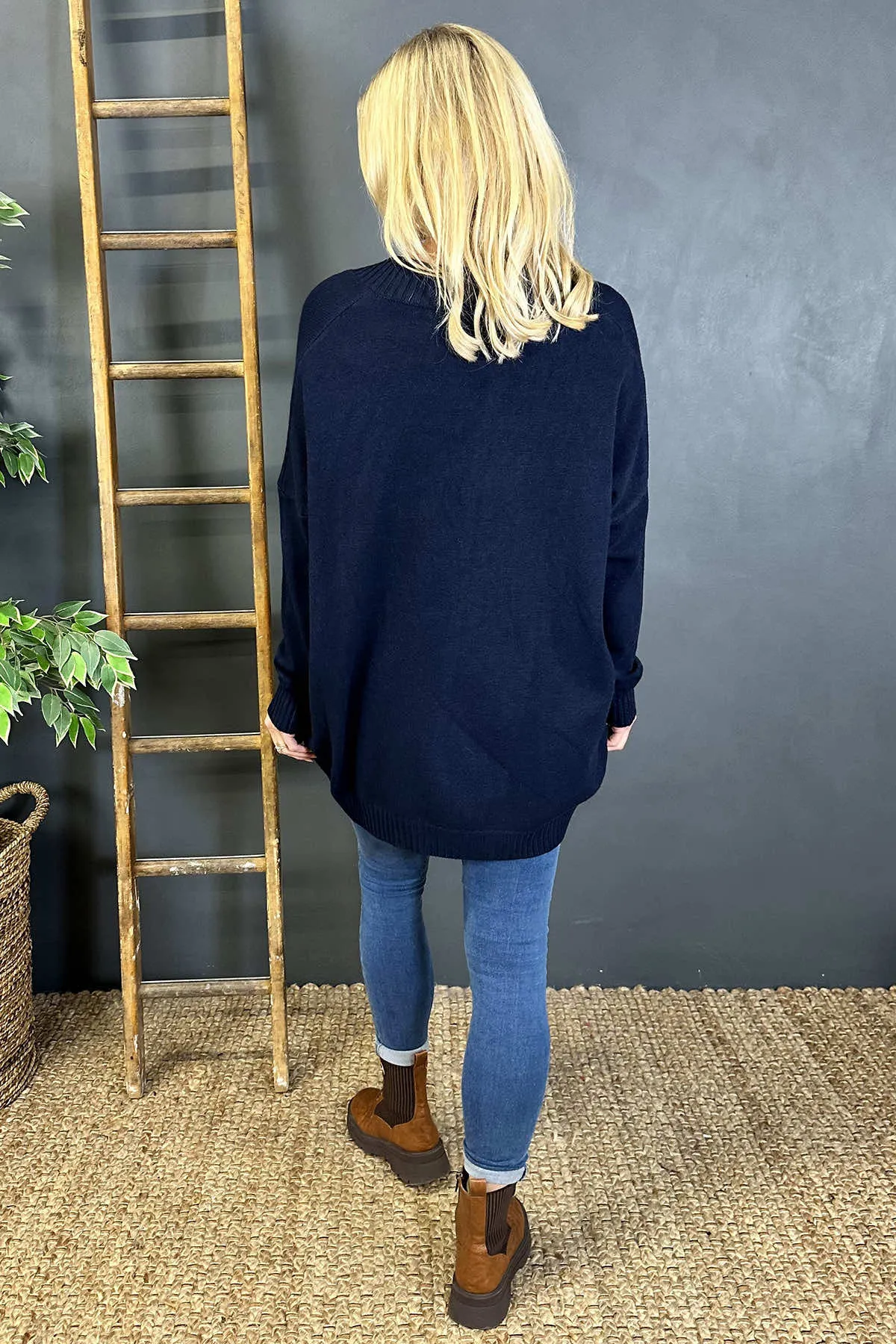 Charee V-Neck Jumper Navy