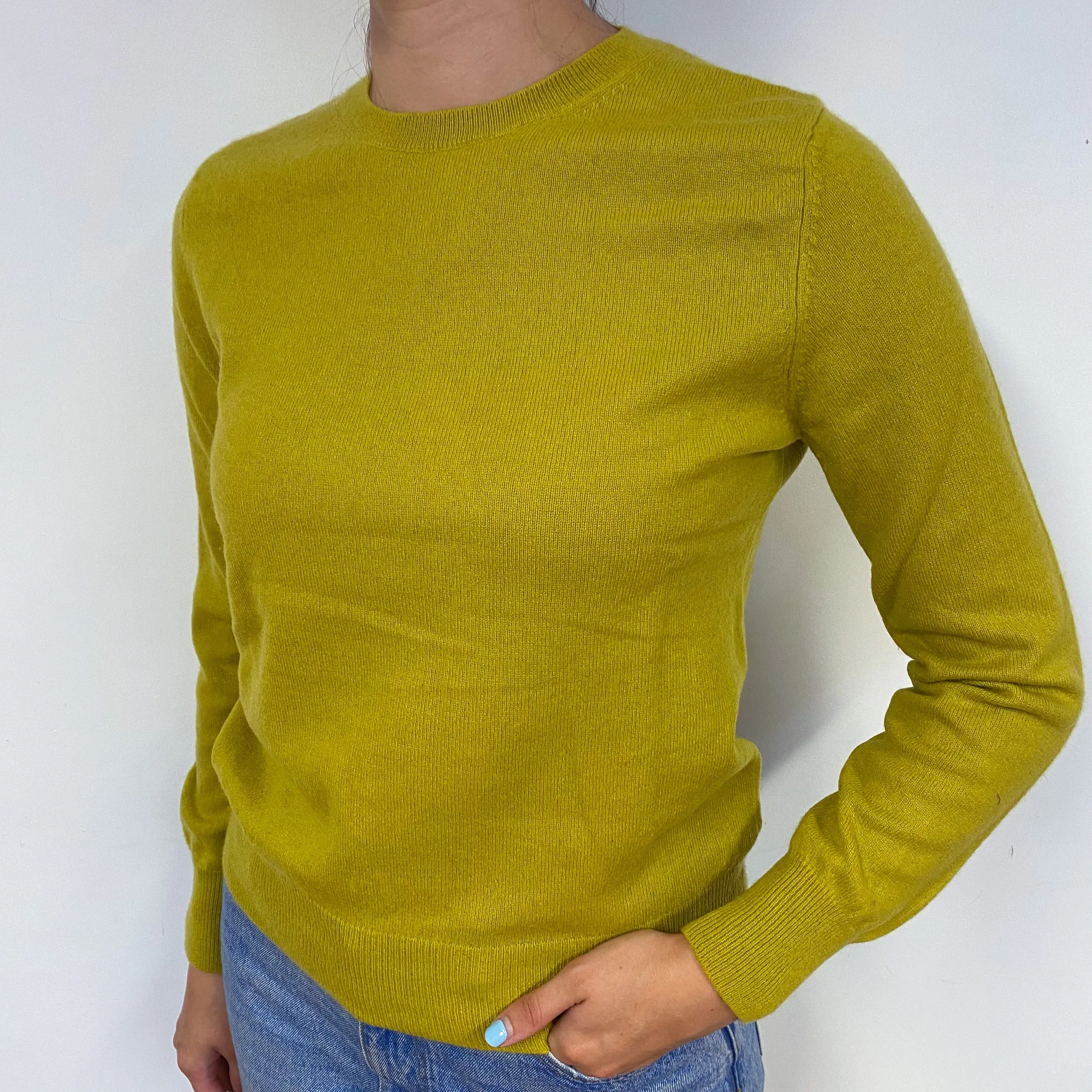 Chartreuse Green Cashmere Crew Neck Jumper