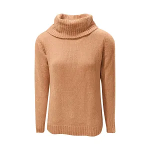 Chenille Roll Neck Jumper - Tan