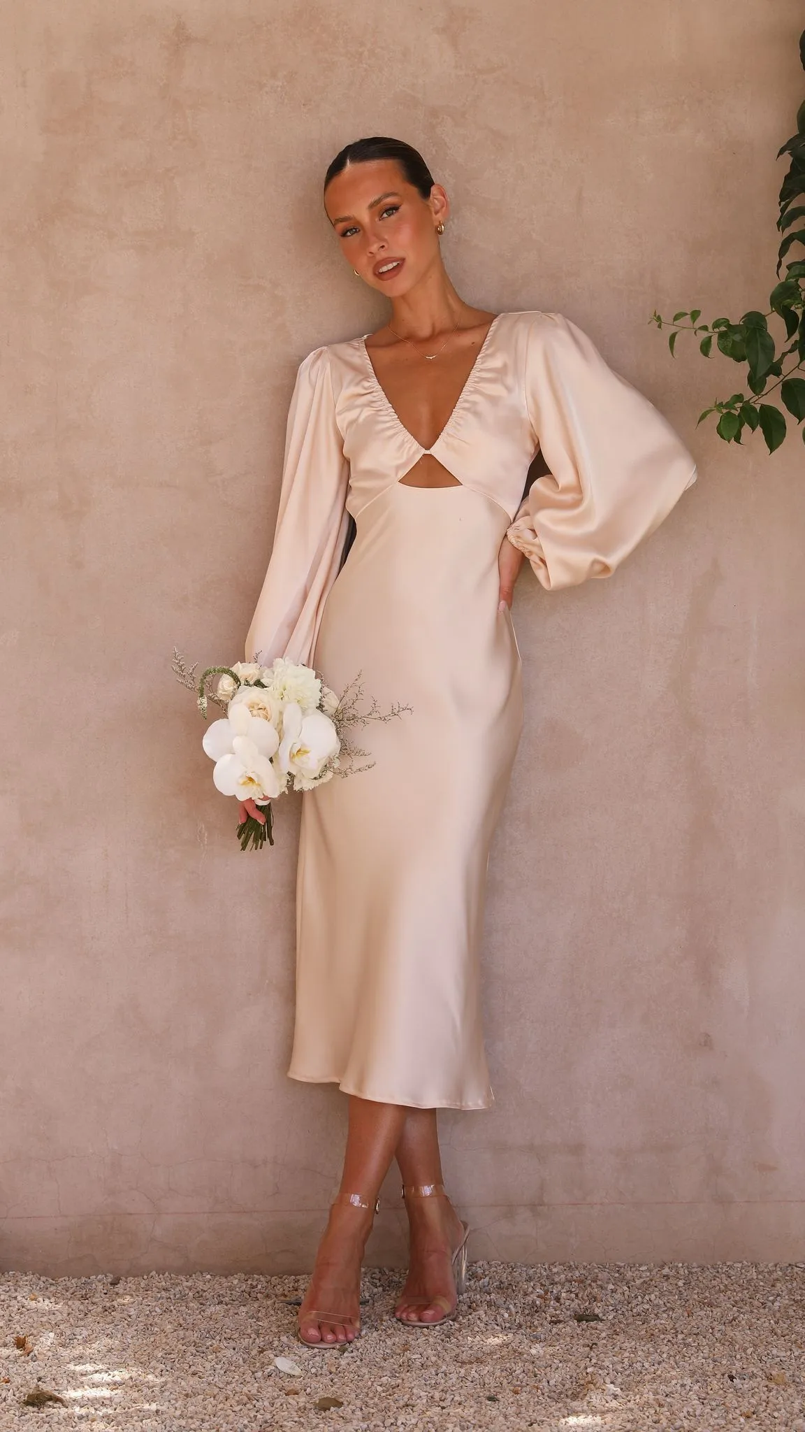 Cleo Midi Dress - Champagne