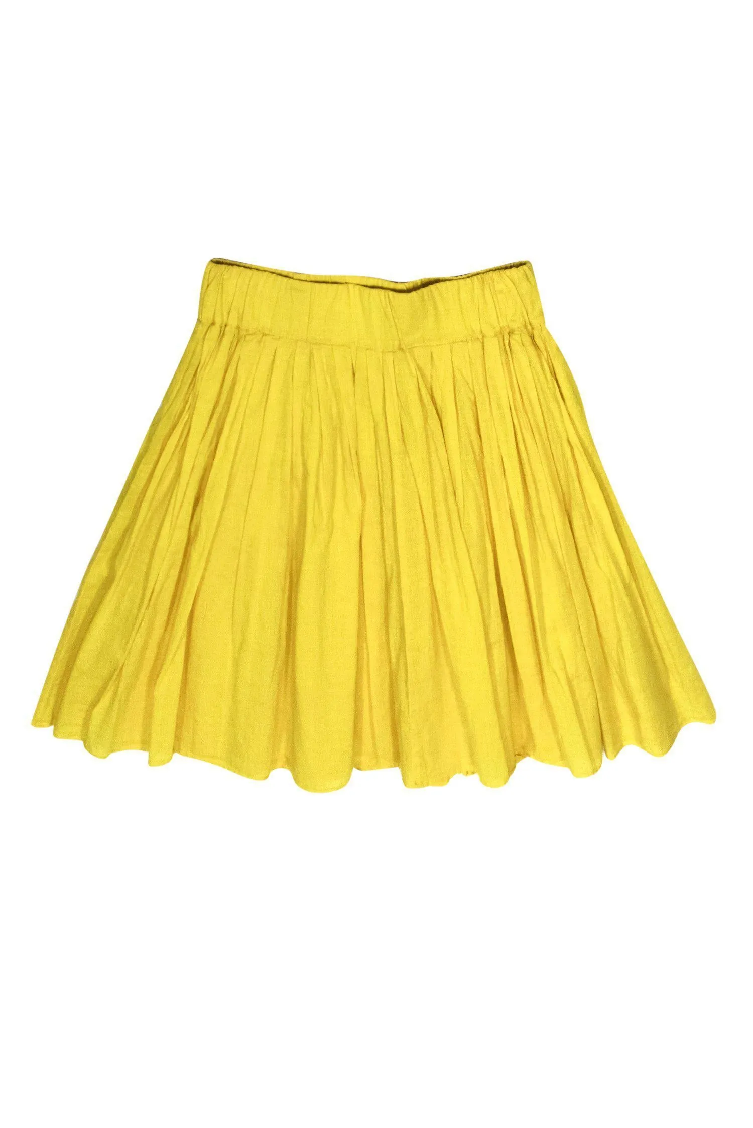 Club Monaco - Bright Yellow Pleated A-Line Skirt Sz XS