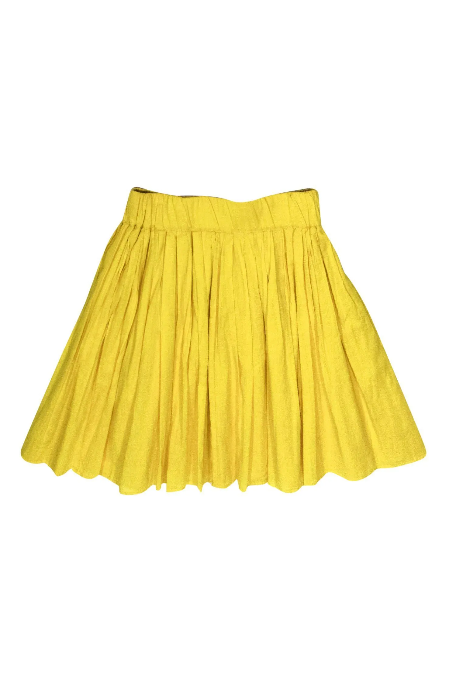 Club Monaco - Bright Yellow Pleated A-Line Skirt Sz XS