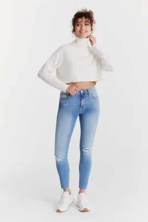 C.O.J JEANS LINA SUPER SKINNY STRETCH blue destroyed