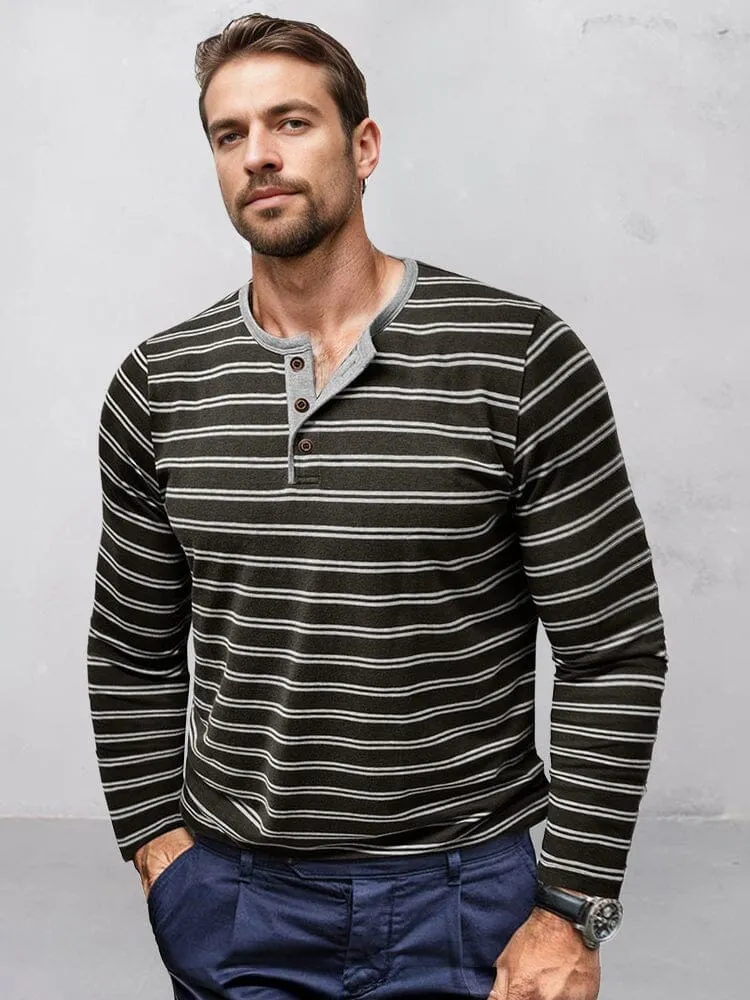 Comfy Soft Stripe Henley Shirt