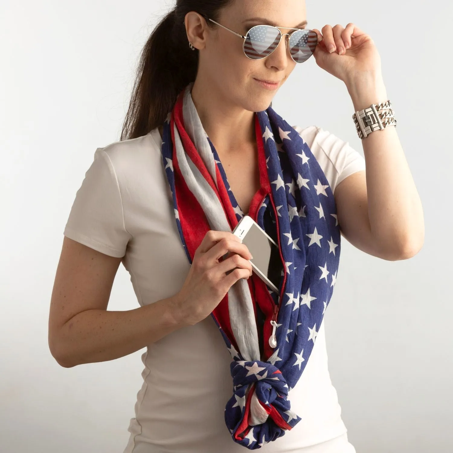 Convertible Infinity Scarf with Pocket | Americana